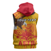 Personalized American Samoa Fautasi Race Sleeveless Zip Hoodie Aeto Pago Pago with Eagle Samoan Tribal Patterns