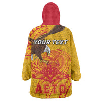 Personalized American Samoa Fautasi Race Wearable Blanket Hoodie Aeto Pago Pago with Eagle Samoan Tribal Patterns
