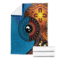 Fiji and Australia Together Blanket Tapa Tribal Tattoo mix Aboriginal Pattern