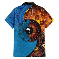 Fiji and Australia Together Family Matching Short Sleeve Bodycon Dress and Hawaiian Shirt Tapa Tribal Tattoo mix Aboriginal Pattern LT03 - Polynesian Pride