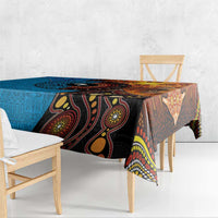 Fiji and Australia Together Tablecloth Tapa Tribal Tattoo mix Aboriginal Pattern LT03 - Polynesian Pride