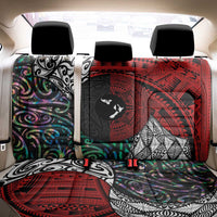 Tonga and New Zealand Together Back Car Seat Cover Tongan Kupesi Ngatu Tattoo and Maori Paua Shell Pattern LT03 - Polynesian Pride