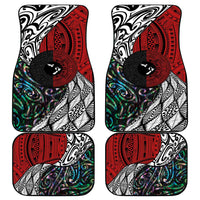 Tonga and New Zealand Together Car Mats Tongan Kupesi Ngatu Tattoo and Maori Paua Shell Pattern LT03 - Polynesian Pride