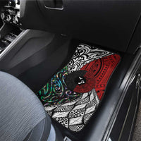 Tonga and New Zealand Together Car Mats Tongan Kupesi Ngatu Tattoo and Maori Paua Shell Pattern LT03 - Polynesian Pride