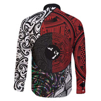 Tonga and New Zealand Together Family Matching Summer Maxi Dress and Hawaiian Shirt Tongan Kupesi Ngatu Tattoo and Maori Paua Shell Pattern LT03 - Polynesian Pride
