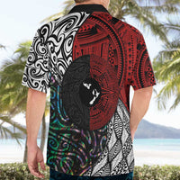 Tonga and New Zealand Together Hawaiian Shirt Tongan Kupesi Ngatu Tattoo and Maori Paua Shell Pattern LT03 - Polynesian Pride