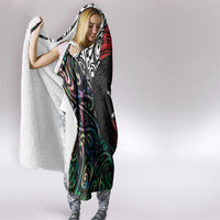 Tonga and New Zealand Together Hooded Blanket Tongan Kupesi Ngatu Tattoo and Maori Paua Shell Pattern LT03 - Polynesian Pride