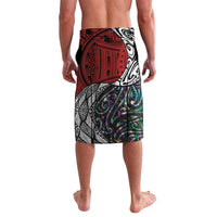 Tonga and New Zealand Together Lavalava Tongan Kupesi Ngatu Tattoo and Maori Paua Shell Pattern LT03 - Polynesian Pride