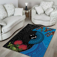Fiji and New Zealand Together Area Rug Tapa Maori Tattoo mix Tagimoucia and Pohutukawa LT03 - Polynesian Pride