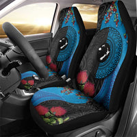 Fiji and New Zealand Together Car Seat Cover Tapa Maori Tattoo mix Tagimoucia and Pohutukawa LT03 - Polynesian Pride