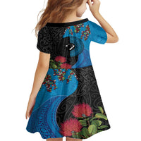 Fiji and New Zealand Together Family Matching Off Shoulder Maxi Dress and Hawaiian Shirt Tapa Maori Tattoo mix Tagimoucia and Pohutukawa LT03 - Polynesian Pride