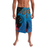 Fiji and New Zealand Together Lavalava Tapa Maori Tattoo mix Tagimoucia and Pohutukawa LT03 Black - Polynesian Pride