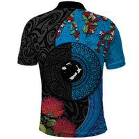 Fiji and New Zealand Together Polo Shirt Tapa Maori Tattoo mix Tagimoucia and Pohutukawa LT03 - Polynesian Pride