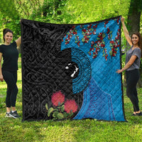 Fiji and New Zealand Together Quilt Tapa Maori Tattoo mix Tagimoucia and Pohutukawa LT03 - Polynesian Pride
