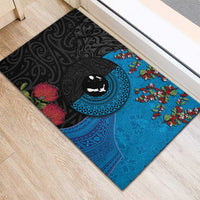 Fiji and New Zealand Together Rubber Doormat Tapa Maori Tattoo mix Tagimoucia and Pohutukawa LT03 - Polynesian Pride