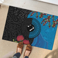 Fiji and New Zealand Together Rubber Doormat Tapa Maori Tattoo mix Tagimoucia and Pohutukawa LT03 - Polynesian Pride