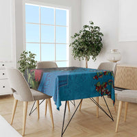 Fiji and New Zealand Together Tablecloth Tapa Maori Tattoo mix Tagimoucia and Pohutukawa LT03 - Polynesian Pride