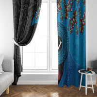 Fiji and New Zealand Together Window Curtain Tapa Maori Tattoo mix Tagimoucia and Pohutukawa LT03 - Polynesian Pride