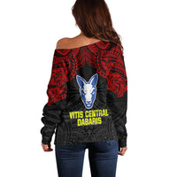 Vitis Central Dabaris Rugby Off Shoulder Sweater Papua New Guinea Polynesian Tattoo LT03 - Polynesian Pride