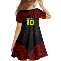 Custom Vitis Central Dabaris Rugby Kid Short Sleeve Dress Papua New Guinea Polynesian Tattoo LT03 - Polynesian Pride