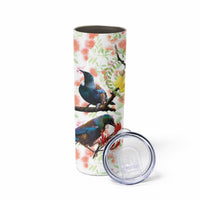 New Zealand Pohutukawa Tui Bird Skinny Tumbler Kowhai Version LT03 - Polynesian Pride