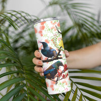 New Zealand Pohutukawa Tui Bird Skinny Tumbler Kowhai Version LT03 - Polynesian Pride