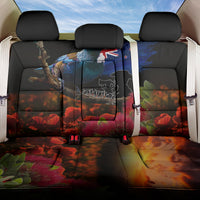 New Zealand ANZAC Day Back Car Seat Cover Pohutukawa Flower and Tui Bird LT03 One Size Black - Polynesian Pride
