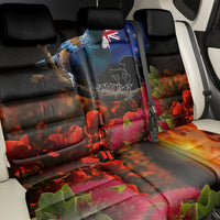 New Zealand ANZAC Day Back Car Seat Cover Pohutukawa Flower and Tui Bird LT03 - Polynesian Pride