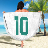 Custom New Zealand Football Beach Blanket Go All Silver Ferns - Towards World Cup 2026 LT03 - Polynesian Pride