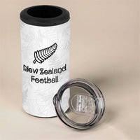 Custom New Zealand Football 4 in 1 Can Cooler Tumbler Go All Silver Ferns - Towards World Cup 2026 LT03 - Polynesian Pride