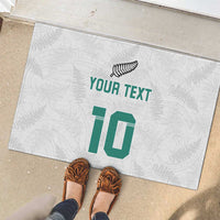 Custom New Zealand Football Rubber Doormat Go All Silver Ferns - Towards World Cup 2026 LT03 - Polynesian Pride