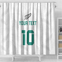 Custom New Zealand Football Shower Curtain Go All Silver Ferns - Towards World Cup 2026 LT03 - Polynesian Pride