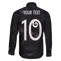 Custom New Zealand Rugby Family Matching Off Shoulder Short Dress and Hawaiian Shirt All Silver Ferns Blacks LT03 - Polynesian Pride