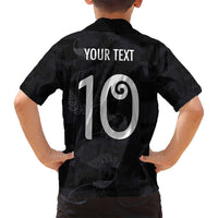 Custom New Zealand Rugby Family Matching Puletasi and Hawaiian Shirt All Silver Ferns Blacks LT03 - Polynesian Pride