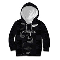 Custom New Zealand Rugby Kid Hoodie All Silver Ferns Blacks