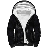 Custom New Zealand Rugby Sherpa Hoodie All Silver Ferns Blacks