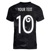 Custom New Zealand Rugby Women V-Neck T-Shirt All Silver Ferns Blacks LT03 - Polynesian Pride