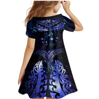 New Zealand Matariki Family Matching Mermaid Dress and Hawaiian Shirt Maori Pattern and Matariki Sky Night LT03 - Polynesian Pride