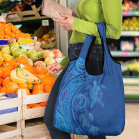 Hawaiian Turtles and Polynesian Art Tattoo Grocery Bag Ocean Abyss
