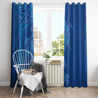 Hawaiian Turtles and Polynesian Art Tattoo Window Curtain Ocean Abyss