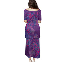 Hawaiian Turtles and Polynesian Art Tattoo Family Matching Puletasi and Hawaiian Shirt Dusky Violet LT03 - Polynesian Pride