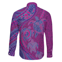 Hawaiian Turtles and Polynesian Art Tattoo Family Matching Mermaid Dress and Hawaiian Shirt Cerise LT03 - Polynesian Pride
