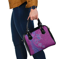 Hawaiian Turtles and Polynesian Art Tattoo Shoulder Handbag Cerise