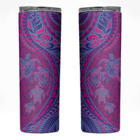 Hawaiian Turtles and Polynesian Art Tattoo Skinny Tumbler Cerise LT03 Pink - Polynesian Pride