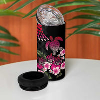 Hawaiian Hibiscus Turtle and Tropical Flower 4 in 1 Can Cooler Tumbler Sweet Vibe LT03 - Polynesian Pride