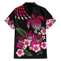 Hawaiian Hibiscus Turtle and Tropical Flower Family Matching Off Shoulder Maxi Dress and Hawaiian Shirt Sweet Vibe LT03 - Polynesian Pride