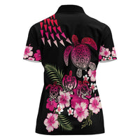 Hawaiian Hibiscus Turtle and Tropical Flower Women Polo Shirt Sweet Vibe LT03 - Polynesian Pride