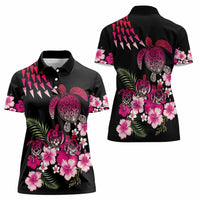 Hawaiian Hibiscus Turtle and Tropical Flower Women Polo Shirt Sweet Vibe LT03 - Polynesian Pride