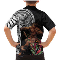 Samoan Warrior Art Tattoo Family Matching Mermaid Dress and Hawaiian Shirt Polynesian Pattern and Teuila LT03 - Polynesian Pride