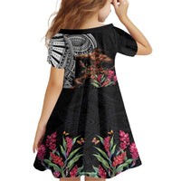 Samoan Warrior Art Tattoo Family Matching Off The Shoulder Long Sleeve Dress and Hawaiian Shirt Polynesian Pattern and Teuila LT03 - Polynesian Pride